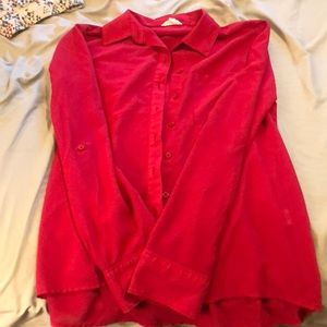 Aero hot pink long sleeve button up